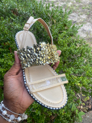 Clear strap Stone Sandal